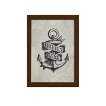 Quadro Vintage Náutico Âncora Moldura Marrom 33x43cm Quadro Vintage Náutico Âncora Moldura Marrom 33x43cm