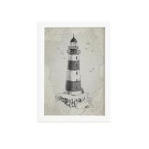 Quadro Vintage Náutico Farol Moldura Branca 22x32cm Quadro Vintage Náutico Farol Moldura Branca 22x32cm