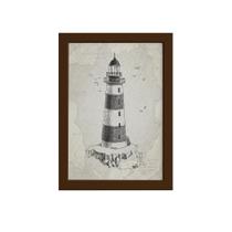 Quadro Vintage Náutico Farol Moldura Marrom 22x32cm Quadro Vintage Náutico Farol Moldura Marrom 22x32cm