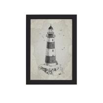 Quadro Vintage Náutico Farol Moldura Preta 33x43cm Quadro Vintage Náutico Farol Moldura Preta 33x43cm
