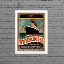 Quadro Vintage Navio Titanic 33x24cm