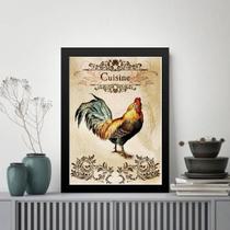 Quadro Vintage Para Cozinha Galo 45X34Cm - Com Vidro