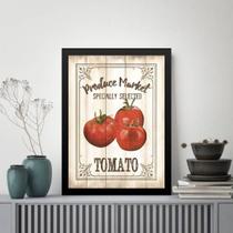 Quadro Vintage Para Cozinha Tomate 24x18cm - com vidro Quadro Vintage Para Cozinha Tomate 24x18cm - com vidro