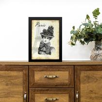 Quadro Vintage Paris Dama Antiga 33x24cm - com vidro Quadro Vintage Paris Dama Antiga 33x24cm - com vidro