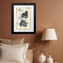 Quadro Vintage Paris Dama Antiga - 60x48cm Quadro Vintage Paris Dama Antiga - 60x48cm