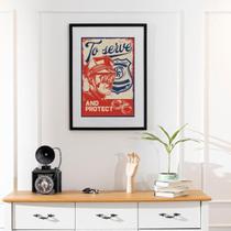 Quadro Vintage Policial - 60X48Cm