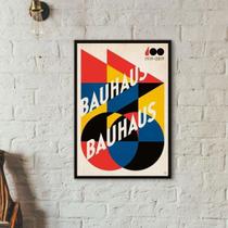 Quadro Vintage Poster Bauhaus 45X34Cm - Com Vidro