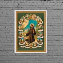 Quadro Vintage São Francisco De Assis 45x34cm - com vidro