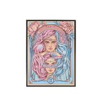 Quadro Vintage Signo Gêmeos 24X18Cm - Com Vidro