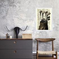 Quadro Vintage Tacos de Golf 24x18cm - com vidro Quadro Vintage Tacos de Golf 24x18cm - com vidro