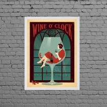 Quadro Vintage Wine O Clock 33x24cm