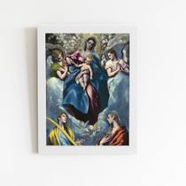 Quadro Virgem Maria e Menino Jesus Moldura Branca 60x40cm Quadro Virgem Maria e Menino Jesus Moldura Branca 60x40cm