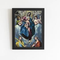 Quadro Virgem Maria e Menino Jesus Moldura Preta 60x40cm Quadro Virgem Maria e Menino Jesus Moldura Preta 60x40cm