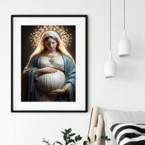 Quadro Virgem Maria Grávida - 60x48 Cm 45x34cm - com vidro Quadro Virgem Maria Grávida - 60x48 Cm 45x34cm - com vidro