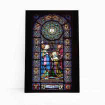 Quadro Vitral Maria Elizabeth E José Arte Canvas 60X40Cm