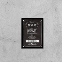 Quadro Você É A Melhor Mãe Do Mundo 45X34Cm Com Vidro Preta