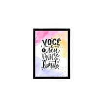 Quadro Você É Seu Único Limite 33X24Cm - Vidro Moldura Preta