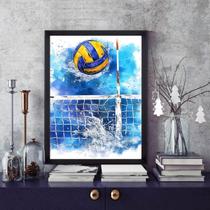 Quadro Vôlei De Praia - Aquarela 24X18Cm