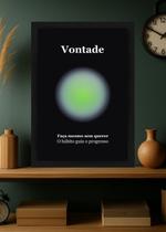 Quadro Vontade/Hábito/Ação com Vidro e Moldura Preta Tamanho:21cm x 30cm (A4) Quadro Vontade/Hábito/Ação com Vidro e Moldura Preta Tamanho:21cm x 30cm (A4)