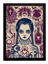 Quadro Wandinha Addams Arte Tattoo Poster Moldurado
