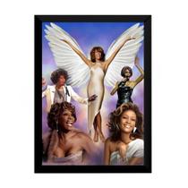 Quadro Whitney Houston Musica Arte Moldura 42x29cm Quadro Whitney Houston Musica Arte Moldura 42x29cm
