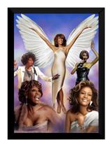 Quadro Whitney Houston Musica Arte Poster Com Moldura