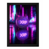 Quadro XRP Gamer Criptomoedas Neon Decoração Trader A4