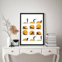 Quadro Yoga Decorativo 33x24cm Moldura Preta