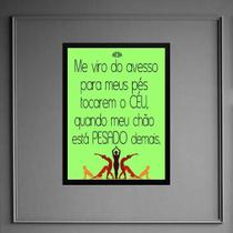 Quadro Yoga Frase - Tocar O Céu 24X18Cm - Com Vidro