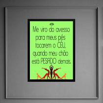 Quadro Yoga Frase - Tocar O Céu 33x24cm - com vidro