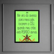 Quadro Yoga Frase - Tocar O Céu 45X34Cm