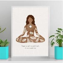 Quadro Yoga Is Not A Work Out 24X18Cm Branca