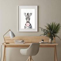 Quadro Zebra Bubble Gum - 60X48Cm