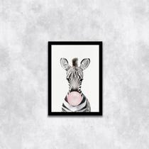 Quadro Zebra Chicletes 33x24cm - com vidro