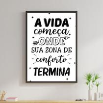 Quadro Zona De Conforto Termina 60X40Cm Moldura Preta Quadro Zona De Conforto Termina 60X40Cm Moldura Preta