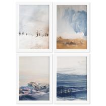 Quadros Abstratas Moldura Branca 22x32cm 4un Quadros Abstratas Moldura Branca 22x32cm 4un