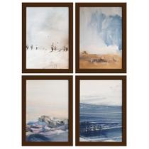 Quadros Abstratas Moldura Marrom 22x32cm 4un Quadros Abstratas Moldura Marrom 22x32cm 4un
