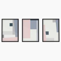 Quadros Abstratos Modernos Moldura e Vidro Para Sala Quarto