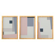 Quadros Abstratos Modernos Moldura e Vidro Para Sala Quarto