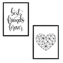 Quadros Best Friends Forever Moldura Branca 24X18Cm 2 Peças Quadros Best Friends Forever Moldura Branca 24X18Cm 2 Peças