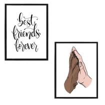 Quadros Best Friends Mão/Pata Moldura Preta 24X18Cm 2 Peças Quadros Best Friends Mão/Pata Moldura Preta 24X18Cm 2 Peças