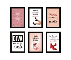 Quadros Calçados Sapatos Loja Moda Diva Fashion Kit 6 Peças Quadros Calçados Sapatos Loja Moda Diva Fashion Kit 6 Peças