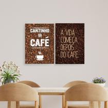 Quadros Cantinho Café Grãos Decoração Kit 2 Peças 20x28cm Quadros Cantinho Café Grãos Decoração Kit 2 Peças 20x28cm