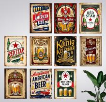 Quadros Cerveja Chopp Bebidas Vintage Bar 10 Peças 21x15cm Quadros Cerveja Chopp Bebidas Vintage Bar 10 Peças 21x15cm