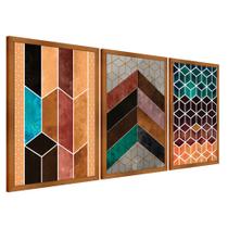 Quadros Chevron Com Moldura Premium 30x45 Kit 3 Peças Quadros Chevron Com Moldura Premium 30x45 Kit 3 Peças
