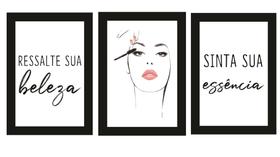 Quadros Cílios Salão Beleza Decoração Kit 3 Peças 20x28cm
