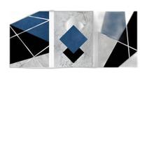 Quadros Cinza, Azul, Prata Moldura Branca 24X18Cm 3Un Quadros Cinza, Azul, Prata Moldura Branca 24X18Cm 3Un