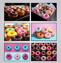 Quadros Confeitaria Rosquinha Donuts Decorativos Kit 6 Peças