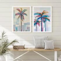 Quadros Coqueiros Abstratos Aquarela 45x34cm Moldura Preta Quadros Coqueiros Abstratos Aquarela 45x34cm Moldura Preta