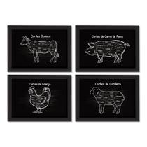 Quadros Cozinha Cortes de Churrasco Moldura Preta 22x32cm Ki Quadros Cozinha Cortes de Churrasco Moldura Preta 22x32cm Ki